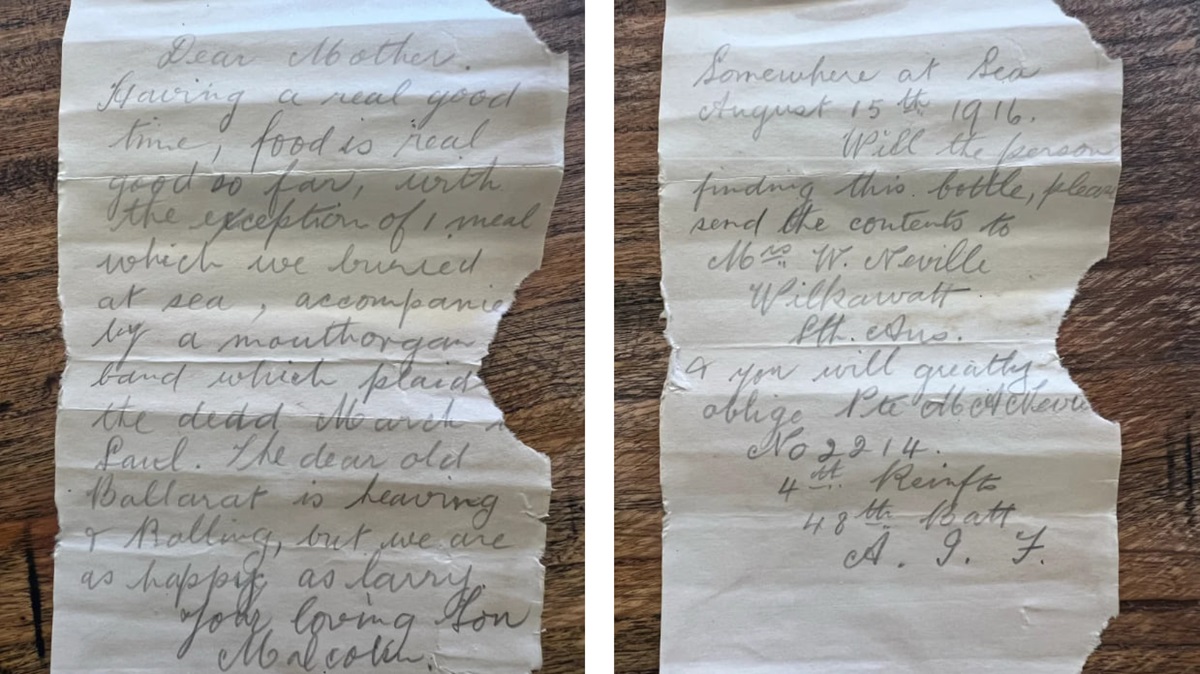 Новини світу - На пляжі в Австралії знайшли пляшку з листами солдатів Першої світової